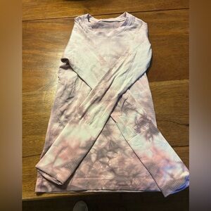 Lululemon Long Sleeve Swiftly Tech-pink and gray tie dye